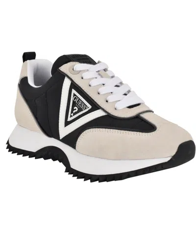 Guess Women's Bail Logo Retro Jogger Sneakers In Black,white
