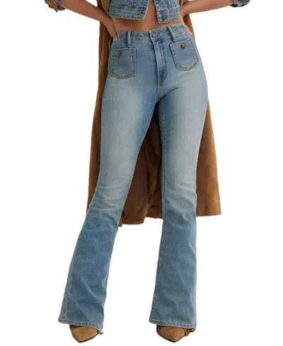 Guess Women's Belle High-rise Flare Stretch Jeans In Multi