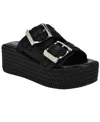 Guess Women's Binks Double-buckle Woven Platform Wedge Sandals In Black
