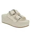 Guess Women's Binks Double-buckle Woven Platform Wedge Sandals In Ivory