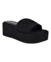 Guess Women's Bintai Platform Slide Wedge Sandals In Black Logo