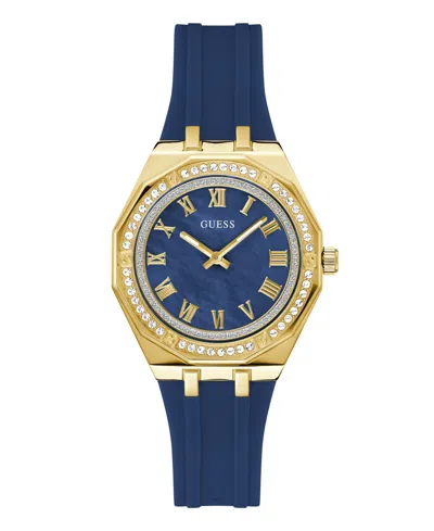 Guess Women's Blue Rose Gold Tone Analog Watch, 36mm