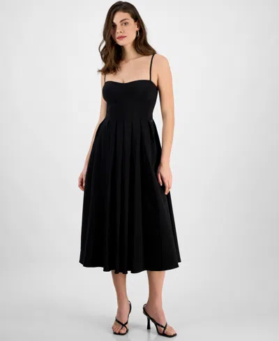 Guess Women's Bria Sweetheart Empire-waist Midi Dress In Jet Black A996