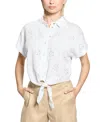 Guess Women's Brigitte Embroidered Snap-front Shirt In Pure White