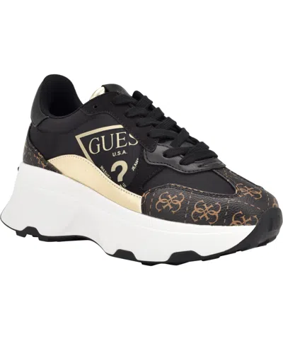 Guess Women's Calebb Chunky Platform Fashion Sneakers In Black Logo