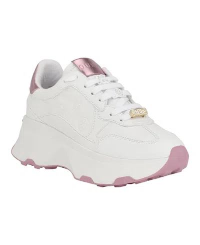 Guess Women's Calebb Chunky Platform Fashion Sneakers In White