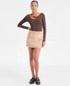 Guess Women's Camryn Faux-suede Mini Skirt In Neutral