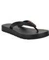 Guess Women's Candry Triangle Logo Eva Thong Flip Flop Sandals In Black