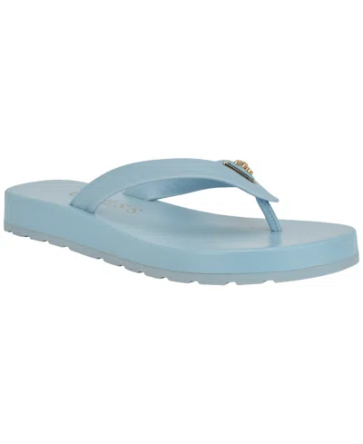 Guess Women's Candry Triangle Logo Eva Thong Flip Flop Sandals In Blue