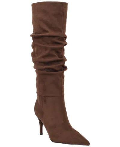 Guess Women's Canteen Slouchy Scrunched Stiletto Tall Boots In Brown