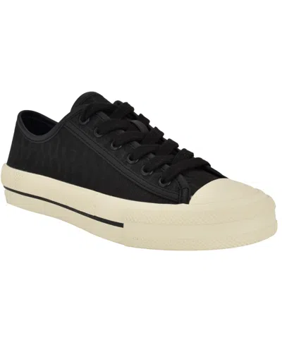 Guess Women's Carey Jacquard Logo Low-top Lace-up Sneakers In Black Logo