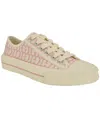 Guess Women's Carey Jacquard Logo Low-top Lace-up Sneakers In Medium Pink Logo