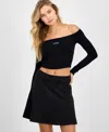 Guess Women's Carla Off-the-shoulder Ribbed Top In Black