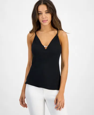 Guess Women's Caroline Logo-hardware Camisole In Jet Black A996