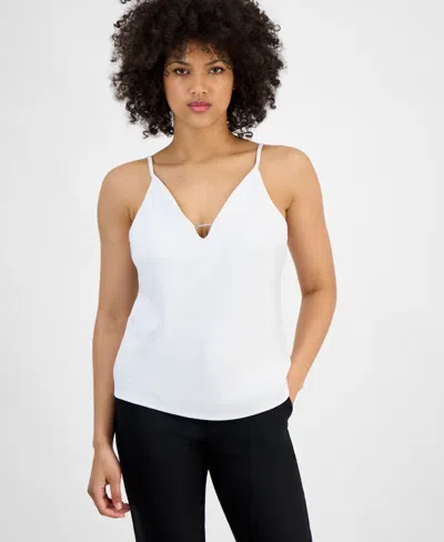 Guess Women's Caroline Logo-hardware Camisole In Pure White