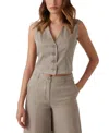 Guess Women's Celestine Fluid Button-front Vest In Green