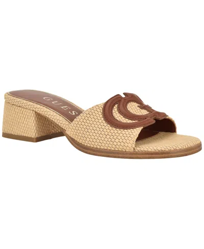 Guess Women's Cerrina Slip-on Block Heel Sandals In Brown