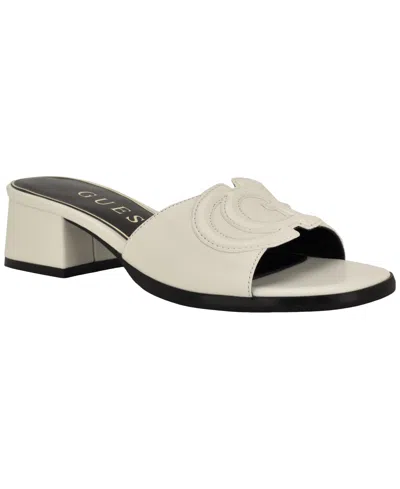 Guess Women's Cerrina Slip-on Block Heel Sandals In Silver
