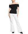 Guess Charlotte Off The Shoulder Top In Jet Black A996