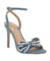 Guess Women's Charmin Rhinestone Bow Ankle Strap Dress Sandals In Blue
