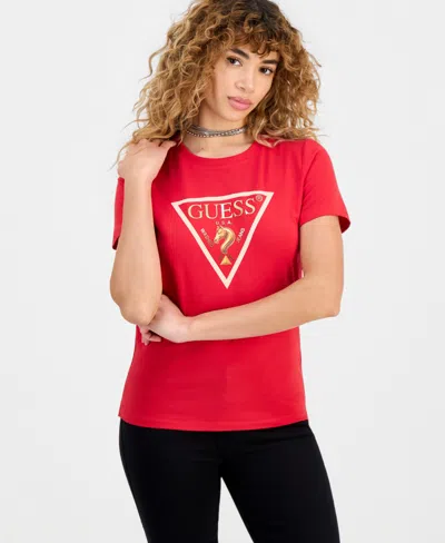 Guess Women's Chinese New Year Logo T-shirt In Red