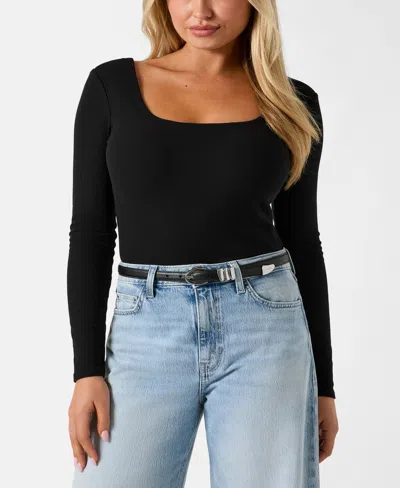 Guess Women's Chrystle Long-sleeve Square Neck Top In Black