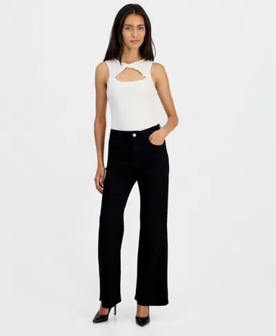 Guess Women's Classic Faye Wide-leg Jeans In Animal Print