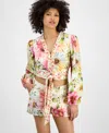 Guess Colette Floral Print Tie Front Crop Top In Painted Daisies Print