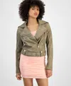 Guess Concettta Moto Jacket In Sage Leaf