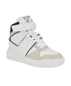 Guess Women's Corten Casual High Top Logo Lace Up Sneakers In White,black Multi