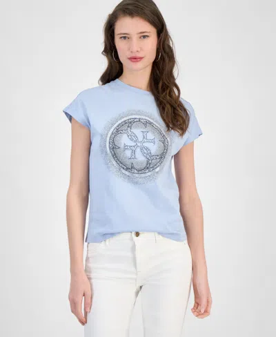 Guess Women's Cotton 4g Hotfix Short-sleeve Crewneck Tee