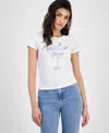 Guess Tini Boots Bling Graphic T-shirt In White