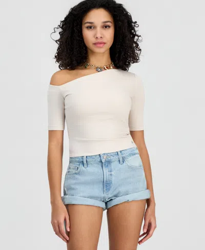 Guess Women's Cristina Asymmetric Short-sleeve Top In White