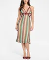 Guess Women's Crochet Halter Neck Midi Dress In Multi