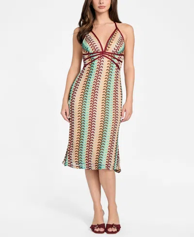 Guess Women's Crochet Halter Neck Midi Dress In Multi