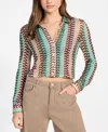 Guess Women's Cropped Button Up Shirt In Multi