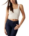 Guess Erynn Mix Stitch Crop Sweater Tank In Natural Multi