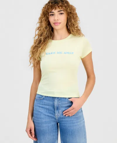 Guess Women's Crystal Graphic T-shirt In White