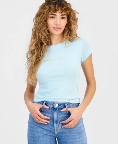 Guess Women's Crystal Graphic T-shirt In Blue