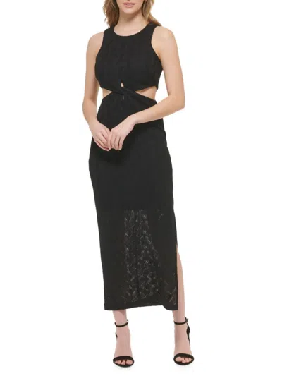 Guess Women's Cut Out Knit Maxi Dress In Black