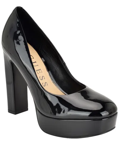 Guess Women's Dalarie Tall Block Heel Platform Pumps In Black