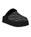 Guess Women's Danikas Slip-on Slippers In Black Velvet Rhinestone Logo
