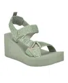 Guess Women's Dawsin Rhinestone Eva Strappy Wedge Sandals In Light Green