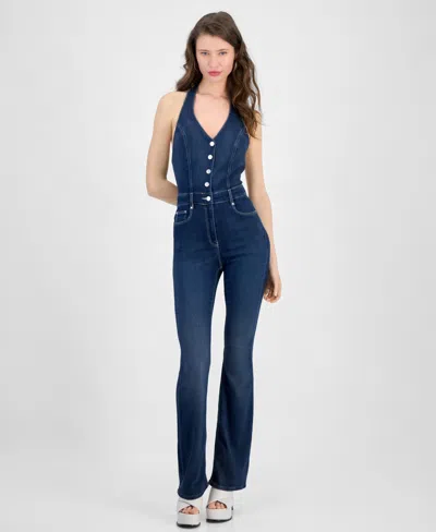 Guess Women's Denim Halter Betsy Jumpsuit In Blue