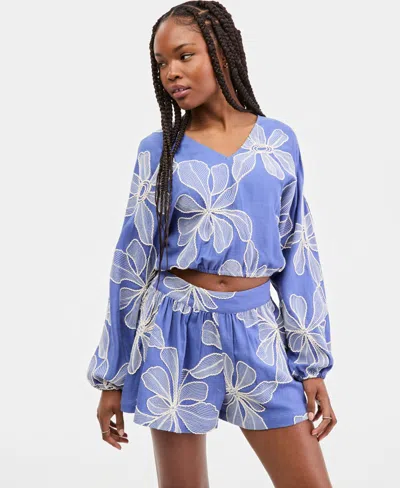 Guess Women's Dessi Embroidered Dolman-sleeve Top In Multi