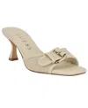 Guess Women's Dista Buckle Kitten Heel Sandals In Ivory Woven Raffia