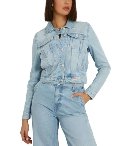 Guess Women's Doria Button Front Denim Jacket In The Seaside