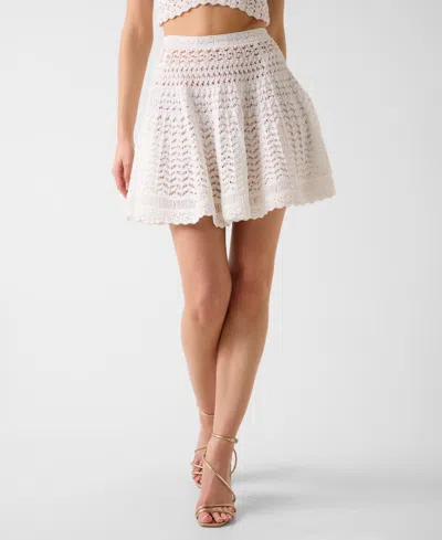 Guess Women's Egle Crochet Mini Sweater Skirt In Neutral