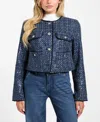 Guess Elisa Sequin Crop Jacket In Blue