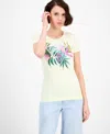 Guess Women's Embellished Graphic Print Short-sleeve T-shirt In Pastel Lime